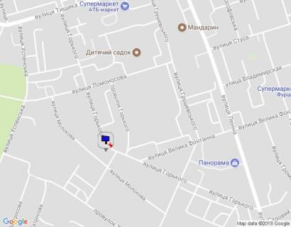 Білборд, Бігборд (Борд)  B у Умані м. Умань, вул. Горького, 33, за 220м до повороту на вул. Ломоносова та 50м до Ощадбанку, через 60м після повороту на провулок Горького та 120м після розвилки з вул. Велика Фонтанна  схема