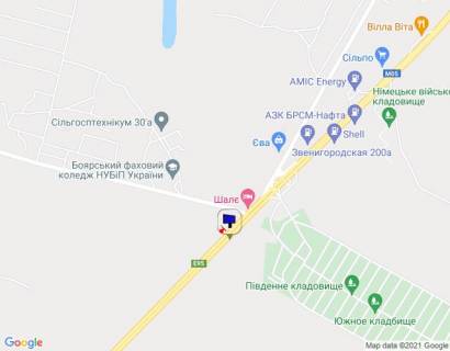 Билборд A в с. Вита-Почтовая, 6х3  с. Віта-Поштова, траса М-05 Київ-Одеса, км 22+365 ліво, за 330м до повороту на Боярку схема