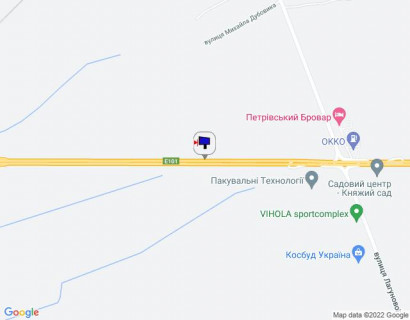 Білборд, Бігборд (Борд)  B у Бровари, 6х3  м. Бровари, траса М-01 "Київ-Чернігів-Нові Яриловичі", км 22+550 ліво, об'їзд м. Бровари, за 750м до перетину вул. Переяславський Шлях та вул. Лагунової, ресторану "Петрівський Бровар" та АЗС ОККО, через 1.7км після повороту на вул. Анатолія схема