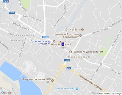 Сiтiлайт A у Василькові м. Васильків, вул. Грушевського, 9-13, поворот до ТЦ Пассаж схема