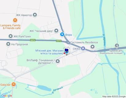 Білборд, Бігборд (Борд)  A у Ірпені, 6х3  м. Ірпінь, вул. Чкалова, 41, виїзд з м. Ірпінь в м. Гостомель, біля СТО Поінт С, металобаза АВ Метал схема