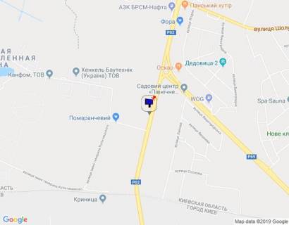 Билборд A в Вышгороде, 6х3  Траса Р-02 "Київ-Іванків-Овруч", км 19+350 ліво, за 80м до повороту на SANDORA та HENKEL-Україна, через 120м після НПЦ "Фільмотехнік", виїзд з м. Вишгород в напрямку площі Шевченка схема