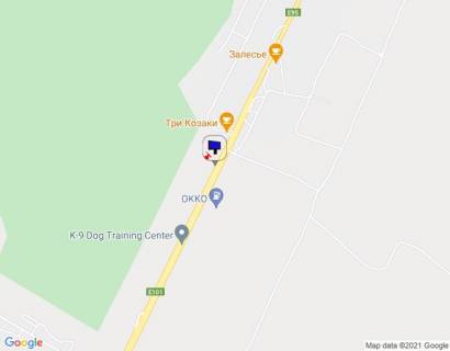 Билборд B в Заліссі, 6х3  с. Залісся, чернігівська траса, траса М-01 "Київ-Чернігів-Нові Яриловичі", км 43+950 ліво, вул. Київська, за 100м до ресторану "Три козаки", за 820м до повороту на вул. Окружна та с. Богданівка, через 200м після АЗС "ОККО" схема