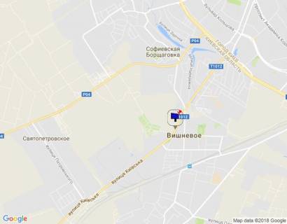 Білборд, Бігборд (Борд)  A у Вишневе м. Вишневе, вул.Київська, навпроти №1, перед поворотом на вул. Європейська схема