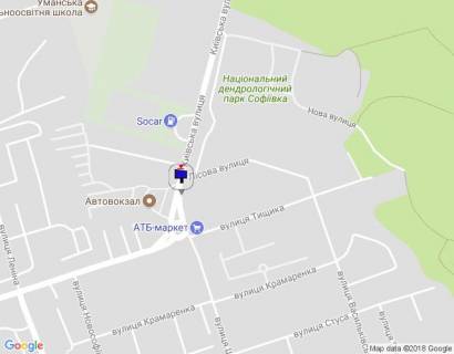 Білборд, Бігборд (Борд)  B у Умані м. Умань, вул. Київська, 4, біля автобусної зупинки, навпроти Автовокзалу, через 40м після повороту на вул. Лісова та 120м після АЗС SOCAR, за 50м до магазину АТБ та розв'язки з вул. Тищика та вул. Шевченка схема
