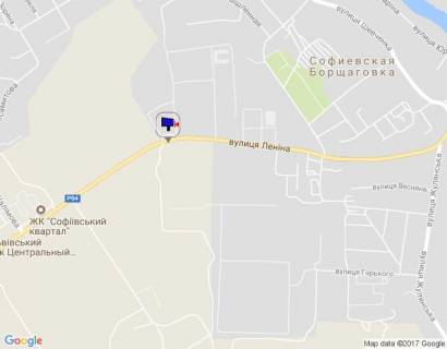 Билборд B в Софиевской Борщаговке, 6х3  c. Софіївська Борщагівка, траса Р-04 "Київ-Бишів-Звенигородка", км 2+450 ліво, вул. Соборна (Леніна), за 500м до ЖК "Софія Клубний", за 650м до ЖК "Софіївський квартал" та ЖК "Софія" схема