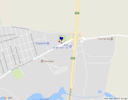 Билборд B в Умане м. Умань, вул. Визволителів, за 230м до виїзду на трасу М-05 (вул. Бандери Степана), через 175м після автобусної зупинки та 235м після повороту на вул. Піковецька схема