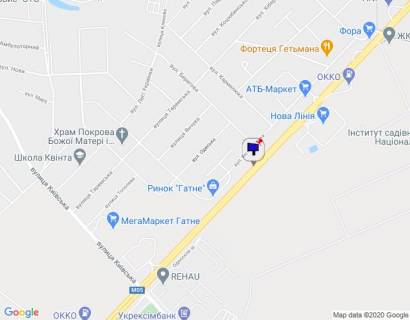 Билборд A в Гатном, 6х3  с. Гатне, траса М-05 Київ-Одеса, км 14+290 право, ринок рослин АГРОСВІТ, МЕГА МАРКЕТ ГАТНЕ, через 180м після АЗС SOCAR, через 230м після Нової Лінії та магазину АТБ, низ схема