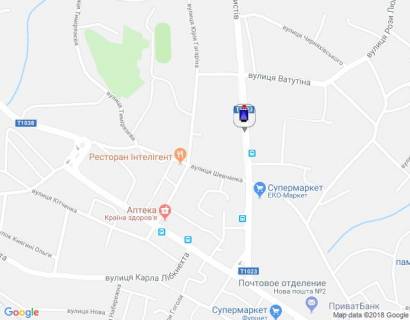 Сiтiлайт A у Василькові м. Васильків, вул. Декабристів, 9 - головна розв'язка міста, кафе "Ласощі"  схема