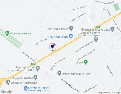 Білборд, Бігборд (Борд)  A у Бучі, 6х3  м. Буча, траса М-07 "Київ-Ковель", км 30+000 право, вул. Нове Шосе, біля ТЦ Модуль, поворот на парковку магазину Епіцентр, через 400м після ТРЦ Avenir Plaza, за 150м до АЗС WOG схема