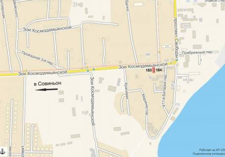 Билборд A в Одессе, 3х6  Зої Космодемянської - пр.Свободи, до Совіньону (В) схема