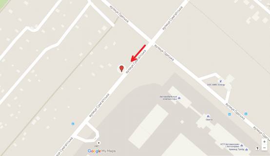 Билборд A в Черкассах, 3в*6ш  вул. Сумгаїтська - вул.Одеська схема