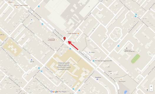 Билборд A в Черкассах, 3в*6ш  бул. Шевченка - вул.Чехова схема