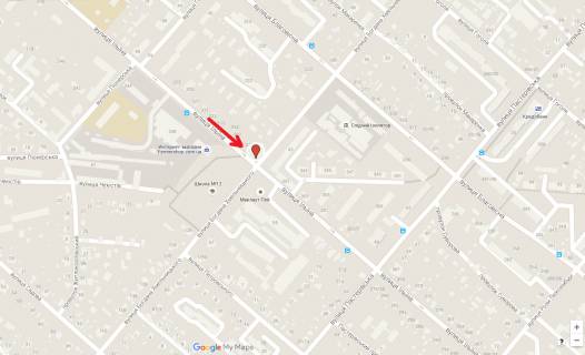 Билборд A в Черкассах, 3в*6ш  вул. Надпільна - вул.Б.Хмельницького схема