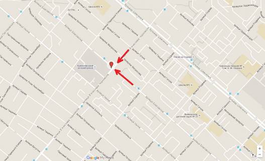 Билборд A в Черкассах, 3в*6ш  вул.Благовістна – вул. Чорновола схема