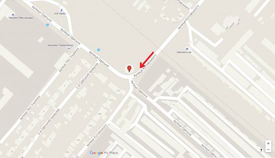 Билборд A в Черкассах, 3в*6ш  вул. Грушевського - вул.Одеська схема