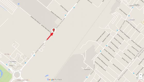 Билборд A в Черкассах, 3в*6ш  вул. Смілянська,121, біля маг."Промінь" схема