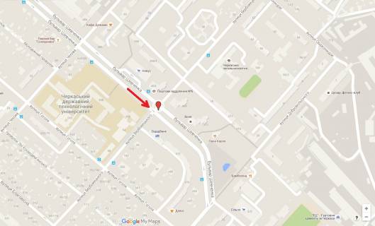 Билборд A в Черкассах, 3в*6ш  бул. Шевченка - вул.Кобзарська схема