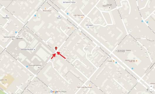 Билборд A в Черкассах, 3в*6ш  вул. Гоголя - вул. Небесної Сотні схема