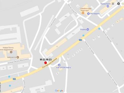 Билборд B в Кропивницкий (Кировоград) вул. Полтавська/провулок Сечовий  схема