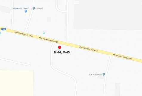 Билборд B в Кропивницкий (Кировоград) вул. Перша Виставкова (вул. Мурманська)  схема
