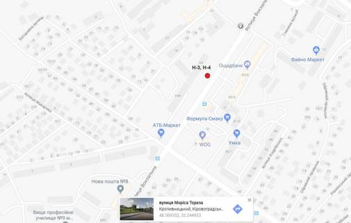 Билборд  в Кропивницкий (Кировоград) схема