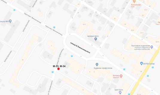 Билборд A в Кропивницкий (Кировоград), 3х6  вул.Острівська схема