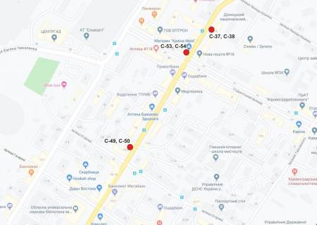 Ситилайт A в Кропивницкий (Кировоград) вул. Велика Перспективна  схема