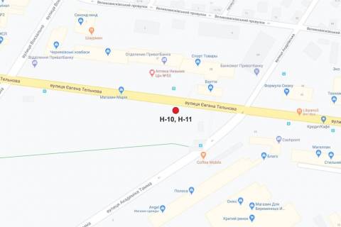 Білборд, Бігборд (Борд)  B у Кропивницький (Кіровоград) вул. Євгенія Тельнова (пр-т.Правди) схема