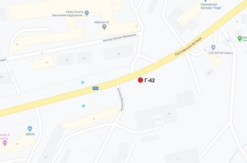 Білборд, Бігборд (Борд)  A у Кропивницький (Кіровоград) вул.Полтавська схема