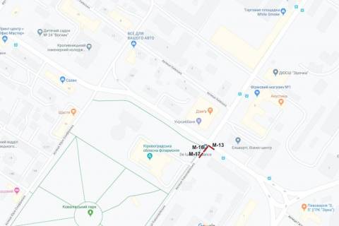 Билборд  в Кропивницкий (Кировоград) схема