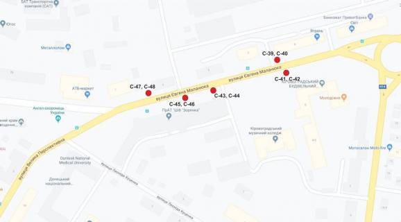 Сiтiлайт A у Кропивницький (Кіровоград), 1,2х1,8  вул. Євгена Маланюка схема