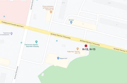 Билборд A в Кропивницкий (Кировоград) вул. Євгенія Тельнова (пр-т.Правди) схема