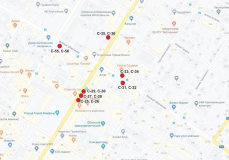 Ситилайт A в Кропивницкий (Кировоград), 1,2х1,8  вул. Велика Перспективна  схема