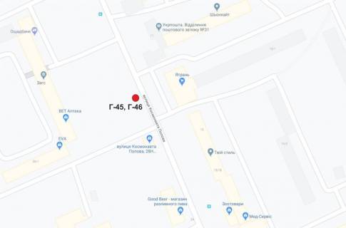 Билборд B в Кропивницкий (Кировоград) вул. космонавта Попова схема