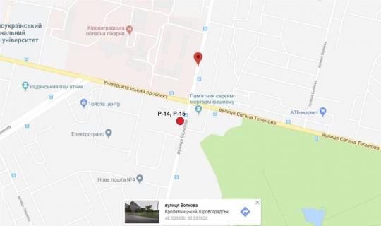 Билборд  в Кропивницкий (Кировоград) схема