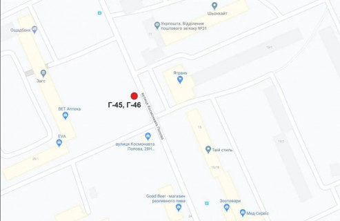 Билборд A в Кропивницкий (Кировоград), 3х6  вул. космонавта Попова схема