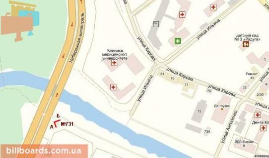 Билборд B в Запорожье Набережная-логистика АвтоЗАЗ схема