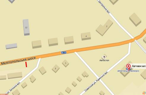 Билборд B в Приморске Мелитопольское ш - Затишна ул. схема