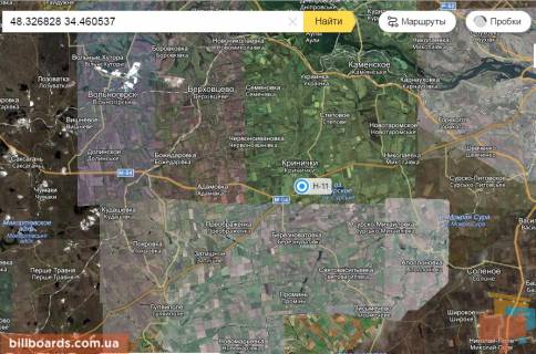 Билборд  в Днепр (Днепропетровск) трасса Кривой Рог - Днепропетровск схема