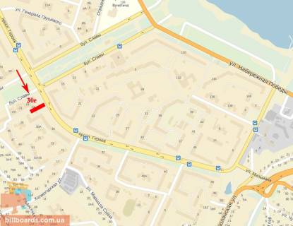 Билборд  в Днепр (Днепропетровск) пр-т Героев - тор. центр АТБ (из центра) схема