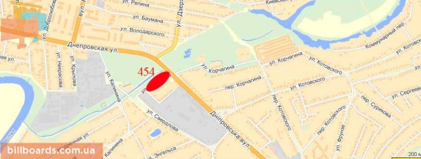 Билборд  в Павлограде вул. Дніпровська, 172 (автопарк) схема