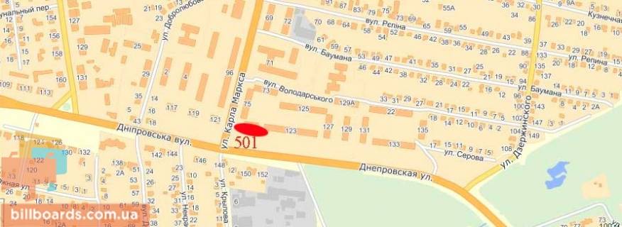 Ситилайт  в Павлограде вул. Центральна - магазин "Пінфок" схема