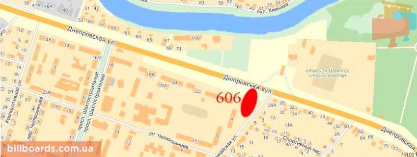 Билборд  в Павлограде вул. Можайська - СШБ схема