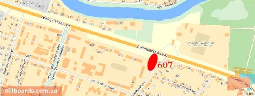 Билборд  в Павлограде вул. Можайська - СШБ схема