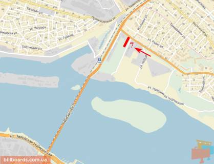 Билборд  в Новомосковске В'їзд з м. Дніпро, біля трубного заводу схема