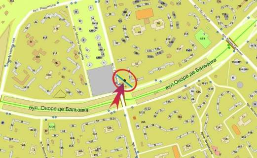 Билборд A в Киеве, 3х6  О.Бальзака 57/Градинська (А) схема