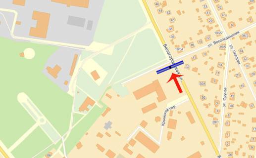 Билборд B в Боярке, 3х6  Боярка вул Білогородська 32/Укртелеком,пенсійний фонд (В) на Київ схема