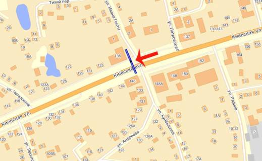 Билборд A в Бровары, 3х6  Бровари вул.Київська 135 (А) в Київ/ресторан "Сан Марко" схема
