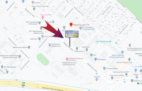 Скроллер B в Киеве, 3х6  Харківське ш 179/автосалон Тойота,КИА  - на Харківську пл (В1) СКРОЛЛЕР - 246029 схема